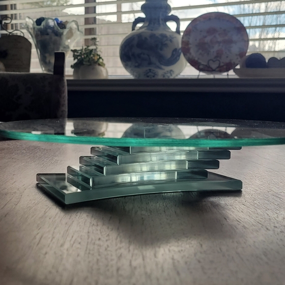 Partylite Beautiful GlassTray For Desserts, Cakes, Strawberries, Candles - Picture 2 of 8